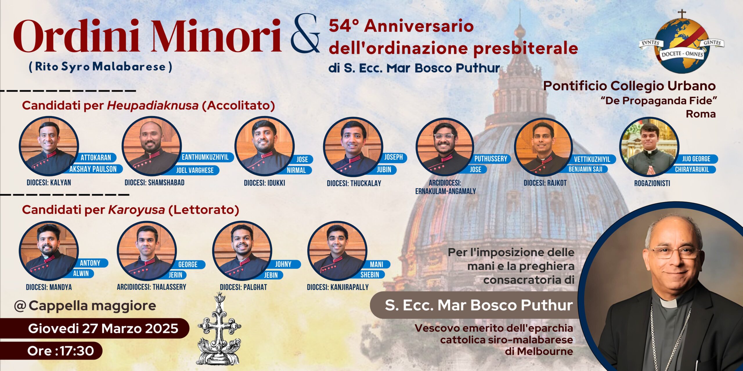 Conferiti gli Ordini minori in rito siro-malabarese
